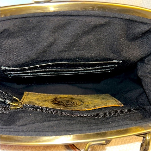 Myra Bag Red and Black Crossbody Bag With Kisslock Closure - Picture 8 of 8